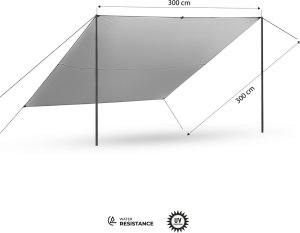 Plandeka Nils Extreme NC17107 TARP PŁACHTA BIWAKOWA KEMPINGOWA 300X300 CM ZIELONA NILS CAMP 3