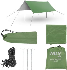 Plandeka Nils Extreme NC17107 TARP PŁACHTA BIWAKOWA KEMPINGOWA 300X300 CM ZIELONA NILS CAMP 4
