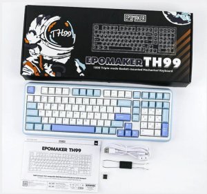 Mechanical keyboard Epomaker TH99 Creamy Jade Switch white-blue 11