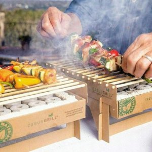 Grill jednorazowy ekologiczny węglowy bezwonny 1h 30x22cm 2