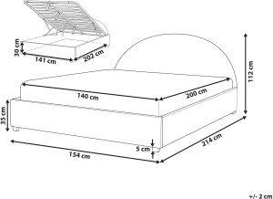 Łóżko z pojemnikiem Boucle VAUCLUSE 140 x 200 cm Beżowy 3