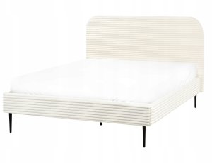 Łóżko Sztruks FLAYAT 140 x 200 cm Złamana biel 4