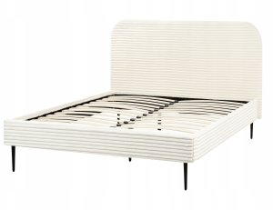 Łóżko Sztruks FLAYAT 140 x 200 cm Złamana biel 5