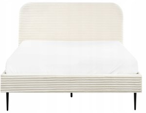 Łóżko Sztruks FLAYAT 140 x 200 cm Złamana biel 6