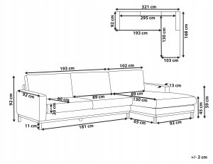 Narożnik dla 4 osób SIGGARD Boucle Biały Lewostronny 3