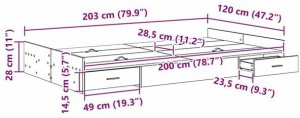 Rama łóżka z miejscem na przechowywanie dąb sonoma 120 x 200 cm Lumarko! 10