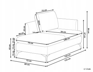 Szezlong prawostronny SIEVOZ Jasnobeżowy 3