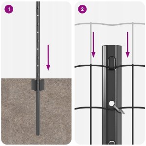 Ogrodzenie z słupkami Szary Stal Lumarko! 9