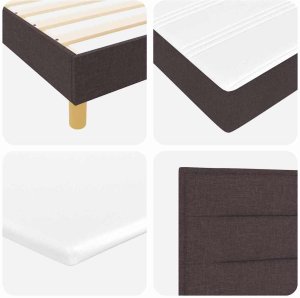 vidaXL Łóżko Box Spring z materacem Ciemnobrązowe 140x190 cm Tkanina Lumarko 2