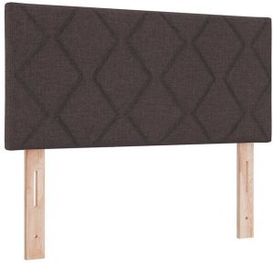 Łóżko z blokiem sprężynowym z materacem Ciemnobrązowe 90x200 cm Tkanina Lumarko! 6