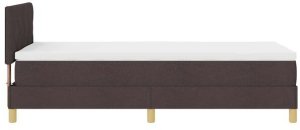 Łóżko z blokiem sprężynowym z materacem Ciemnobrązowe 90x200 cm Tkanina Lumarko! 8