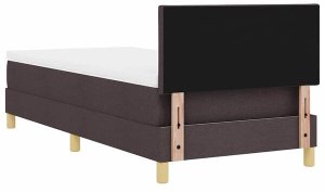 Łóżko z blokiem sprężynowym z materacem Ciemnobrązowe 90x200 cm Tkanina Lumarko! 9