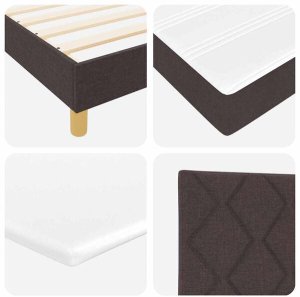 Łóżko z blokiem sprężynowym z materacem Ciemnobrązowe 90x200 cm Tkanina Lumarko! 10