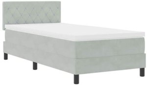 Łóżko Box Spring z Materacem Szary Jedynka Aksamit Lumarko! 4