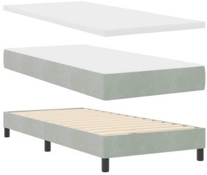 Łóżko Box Spring z Materacem Szary Jedynka Aksamit Lumarko! 5