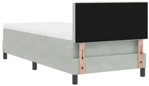 Łóżko Box Spring z Materacem Szary Jedynka Aksamit Lumarko! 9