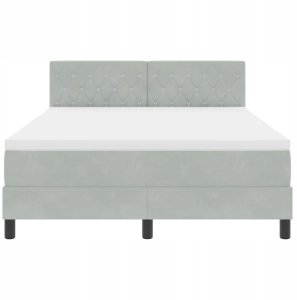 Łóżko Box Spring z materacem Jasnoszare 140x190 cm Aksamit Lumarko! 5