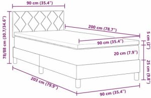 Łóżko pudełkowe z materacem ciemnozielonym 90x200 cm aksamit Lumarko! 12
