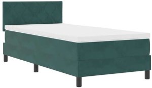 Łóżko pudełkowe z materacem ciemnozielonym 90x200 cm aksamit Lumarko! 4