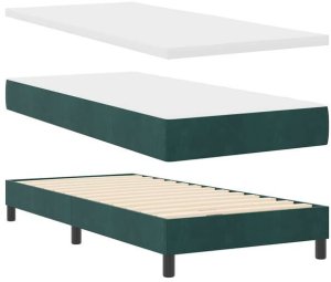 Łóżko pudełkowe z materacem ciemnozielonym 90x200 cm aksamit Lumarko! 5