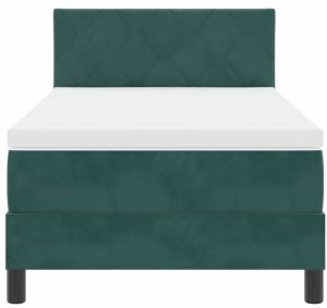 Łóżko pudełkowe z materacem ciemnozielonym 90x200 cm aksamit Lumarko! 7