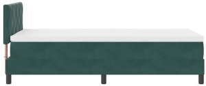 Łóżko pudełkowe z materacem ciemnozielonym 90x200 cm aksamit Lumarko! 8