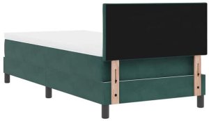 Łóżko pudełkowe z materacem ciemnozielonym 90x200 cm aksamit Lumarko! 9