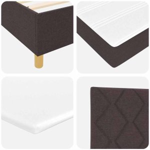 vidaXL Łóżko Box Spring z materacem Ciemnobrązowe 120x200 cm Tkanina Lumarko 2