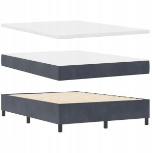 Box Spring Łóżko z Materacem Ciemnoszary 160x200 cm Aksamit Lumarko! 6