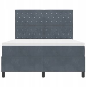 Box Spring Łóżko z Materacem Ciemnoszary 160x200 cm Aksamit Lumarko! 7