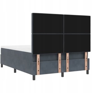 Box Spring Łóżko z Materacem Ciemnoszary 160x200 cm Aksamit Lumarko! 9