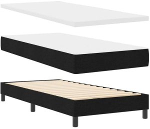 Łóżko z materacem Box Spring Czarny 90x200 cm Tkanina Lumarko! 3