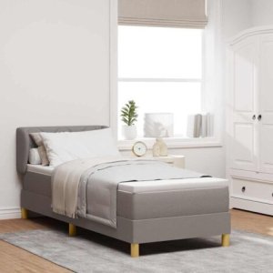 Łóżko Box Spring z materacem Taupe 80x200 cm, tkanina Lumarko! 3