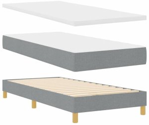 Łóżko Box Spring z materacem - Jasnoszary, 90x200 cm, Tkanina Lumarko! 4