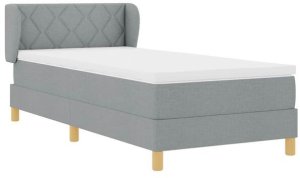 Łóżko Box Spring z materacem - Jasnoszary, 90x200 cm, Tkanina Lumarko! 6