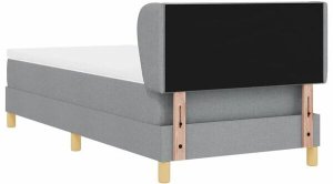 Łóżko Box Spring z materacem - Jasnoszary, 90x200 cm, Tkanina Lumarko! 9