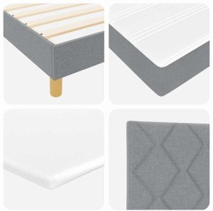Łóżko Box Spring z materacem - Jasnoszary, 90x200 cm, Tkanina Lumarko! 10
