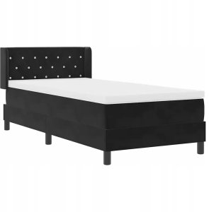 Łóżko boxspring z materacą czarne 90x190 cm z aksamitu Lumarko! 6