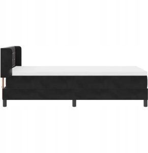 Łóżko boxspring z materacą czarne 90x190 cm z aksamitu Lumarko! 8