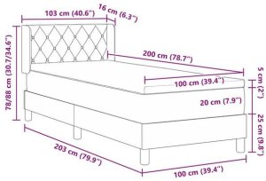 Łóżko z materacem Czarny 100x200 cm Aksamit Lumarko! 12