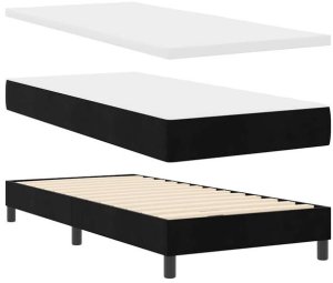 Łóżko z materacem Czarny 100x200 cm Aksamit Lumarko! 2