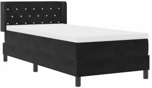 Łóżko z materacem Czarny 100x200 cm Aksamit Lumarko! 6