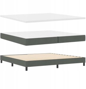 Łóżko z materacem i podświetleniem, ciemnoszare, 200x200 cm, materiał Lumarko! 6