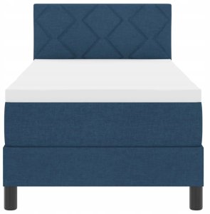 Łóżko Kontynentalne z Materacem i Oświetleniem LED Granatowe 80x200 cm Tkanina Lumarko! 8