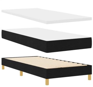 Czarne łóżko sprężynowe z materacem i LED 100x200 cm Lumarko! 7