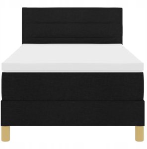 Czarne łóżko sprężynowe z materacem i LED 100x200 cm Lumarko! 9