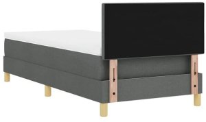 vidaXL Łóżko Na Sprężynach z Materacem & LED Ciemnoszare 100x200 cm Tkanina Lumarko 11