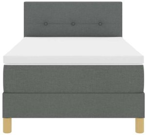 vidaXL Łóżko Na Sprężynach z Materacem & LED Ciemnoszare 100x200 cm Tkanina Lumarko 9