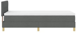 vidaXL Łóżko Na Sprężynach z Materacem & LED Ciemnoszare 100x200 cm Tkanina Lumarko 10