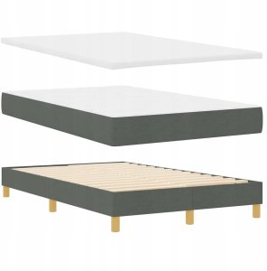 Łóżko z ramą z materacem i LED ciemnoszare 120x190 cm tkanina Lumarko! 6